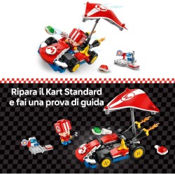 LEGO 72032 Super Mario Kart : Kart Standard, Macchina Giocattolo da Costruire Nintendo da Collezione con Toad in Tuta Rossa, Gi