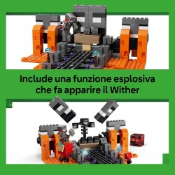 LEGO 21590 Minecraft Battaglia Contro il Wither - Giocattolo Interattivo con Guerriero Crimson, Strider, Cubo di Magma e 2 Figu