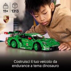 LEGO 42224 Technic Auto Porsche 911 GT3 R REXY AO Racing - Macchina Giocattolo - Kit di Modellismo con Motore a 6 Cilindri, Tra
