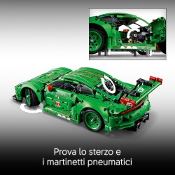 LEGO 42224 Technic Auto Porsche 911 GT3 R REXY AO Racing - Macchina Giocattolo - Kit di Modellismo con Motore a 6 Cilindri, Tra