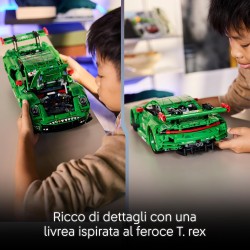 LEGO 42224 Technic Auto Porsche 911 GT3 R REXY AO Racing - Macchina Giocattolo - Kit di Modellismo con Motore a 6 Cilindri, Tra