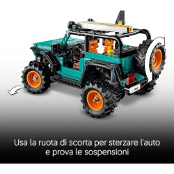 LEGO 42227 Technic SUV Jeep Wrangler Rubicon Giocattolo - Modello di Macchina Fuoristrada con Motore V6, Sterzo e Sospensioni -