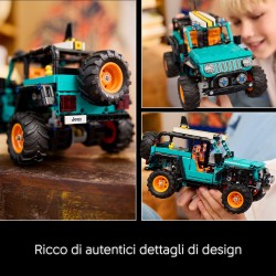LEGO 42227 Technic SUV Jeep Wrangler Rubicon Giocattolo - Modello di Macchina Fuoristrada con Motore V6, Sterzo e Sospensioni -