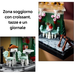 LEGO 10362 Icons Café Francese - Kit Modellismo Fai da Te per Adulti da Collezione - Casa in Miniatura Progettata come Decorazi