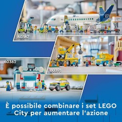 LEGO - 60367 City Aereo Passeggeri, Aeroplano con 9 Minifigure e Veicoli dell  Aeroporto: Autobus, Trattore Aeroportuale, Camio