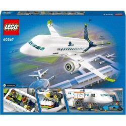 LEGO - 60367 City Aereo Passeggeri, Aeroplano con 9 Minifigure e Veicoli dell  Aeroporto: Autobus, Trattore Aeroportuale, Camio