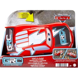 Mattel CARS - HXJ34 Saetta McQueen Corsa Globale Derapa e Sfreccia, veicolo con interruttore e 2 modalità rettilineo e sfreccia
