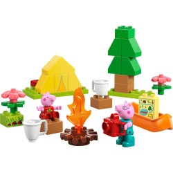 LEGO DUPLO 10452 Peppa Pig Gita in Campeggio con Papà - Giochi Montessori per Bambine e Bambini da 2 Anni - con Tenda, Canoa, F