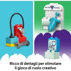 LEGO DUPLO│10456 Disney e Pixar La Visita di McQueen all’Officina di Doc - Include una Macchina Giocattolo, Attrezzi e Accessor