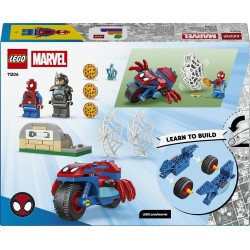 LEGO ǀ 11206 Marvel Spidey sulla Moto Contro Rhino - Motocicletta Giocattolo da Supereroe con 2 Minifigure