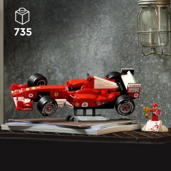 LEGO Icons 11375 Ferrari F2004 e Michael Schumacher - Modello di Auto F1 per Adulti - Set con Motore V10 e Minifigure da Collez