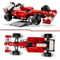 LEGO Icons 11375 Ferrari F2004 e Michael Schumacher - Modello di Auto F1 per Adulti - Set con Motore V10 e Minifigure da Collez