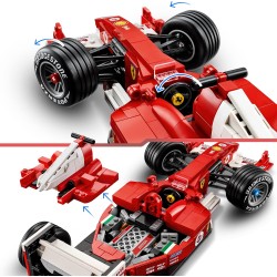 LEGO Icons 11375 Ferrari F2004 e Michael Schumacher - Modello di Auto F1 per Adulti - Set con Motore V10 e Minifigure da Collez