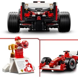 LEGO Icons 11375 Ferrari F2004 e Michael Schumacher - Modello di Auto F1 per Adulti - Set con Motore V10 e Minifigure da Collez