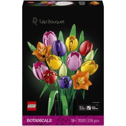 LEGO 11501 Botanicals Bouquet di Tulipani - Idea Regalo Festa della Mamma - Set di Fiori Finti da Costruire per Adulti - 14 Tul