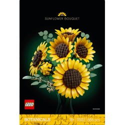 LEGO 11502 Botanicals Bouquet di Girasoli - Set di Fiori Artificiali per Adulti - Girasoli Finti e Steli di Eucalipto per Decor