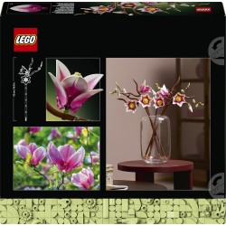 LEGO 11510 Botanicals Rametti di Magnolia - Set di Fiori Finti per Adulti - 5 Magnolie Artificiali per Decorare il Soggiorno o 