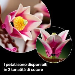 LEGO 11510 Botanicals Rametti di Magnolia - Set di Fiori Finti per Adulti - 5 Magnolie Artificiali per Decorare il Soggiorno o 