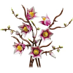 LEGO 11510 Botanicals Rametti di Magnolia - Set di Fiori Finti per Adulti - 5 Magnolie Artificiali per Decorare il Soggiorno o 