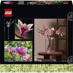 LEGO 11510 Botanicals Rametti di Magnolia - Set di Fiori Finti per Adulti - 5 Magnolie Artificiali per Decorare il Soggiorno o 