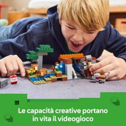 LEGO 21269 Minecraft Spedizione nella Miniera dell’Armadillo - Giocattolo Interattivo con Figure di Ragno della Caverna, Lupo e