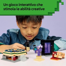 LEGO 21584 Minecraft Viaggio nel Portale del Nether e dell’End - Giocattolo da Costruire con Figure di Eroe, Enderman e Baby Ho