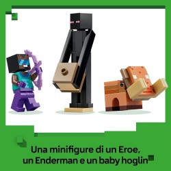 LEGO 21584 Minecraft Viaggio nel Portale del Nether e dell’End - Giocattolo da Costruire con Figure di Eroe, Enderman e Baby Ho