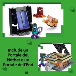 LEGO 21584 Minecraft Viaggio nel Portale del Nether e dell’End - Giocattolo da Costruire con Figure di Eroe, Enderman e Baby Ho