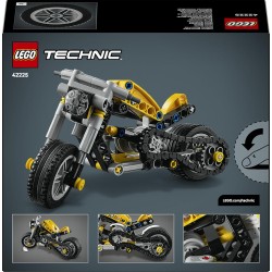 LEGO 42225 Technic Moto Gialla Giocattolo - Modellino da Costruire di Veicolo con Motore a 3 Pistoni - Gioco STEM - Regalo per 