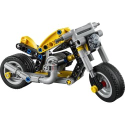 LEGO 42225 Technic Moto Gialla Giocattolo - Modellino da Costruire di Veicolo con Motore a 3 Pistoni - Gioco STEM - Regalo per 