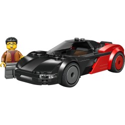 LEGO 60486 City EV Supercar Toy - Race Car Model Kit w/a Driver Minifigure - Fine Motor Skills Building Set - Small Birthday Gi