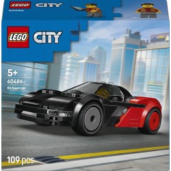 LEGO 60486 City EV Supercar Toy - Race Car Model Kit w/a Driver Minifigure - Fine Motor Skills Building Set - Small Birthday Gi