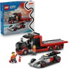 LEGO 60493 City Display Truck F1 con Auto da Corsa Audi F1 Giocattolo - Kit con 3 Minifigure e Funzione di Sollevamento Veicoli