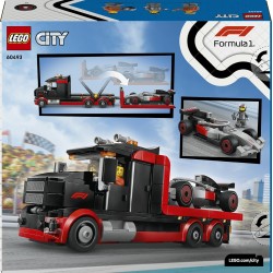 LEGO 60493 City Display Truck F1 con Auto da Corsa Audi F1 Giocattolo - Kit con 3 Minifigure e Funzione di Sollevamento Veicoli
