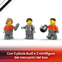 LEGO 60493 City Display Truck F1 con Auto da Corsa Audi F1 Giocattolo - Kit con 3 Minifigure e Funzione di Sollevamento Veicoli