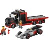LEGO 60493 City Display Truck F1 con Auto da Corsa Audi F1 Giocattolo - Kit con 3 Minifigure e Funzione di Sollevamento Veicoli