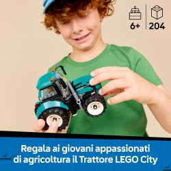 LEGO 60498 City Tractor Toy - Farm Vehicle Model Building Kit with a Farmer Minifigure - Birthday Gift Idea for 6+ Year Old Boy