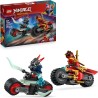 LEGO 71838 NINJAGO Gara di Velocità sulla Moto di Kai - Set Ninja con 2 Motociclette Giocattolo con Ruote Mobili, 2 Minifigure 
