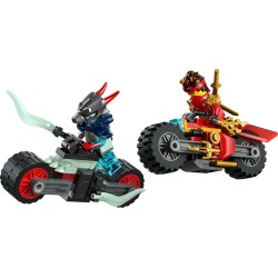 LEGO 71838 NINJAGO Gara di Velocità sulla Moto di Kai - Set Ninja con 2 Motociclette Giocattolo con Ruote Mobili, 2 Minifigure 