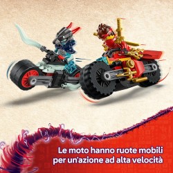 LEGO 71838 NINJAGO Gara di Velocità sulla Moto di Kai - Set Ninja con 2 Motociclette Giocattolo con Ruote Mobili, 2 Minifigure 