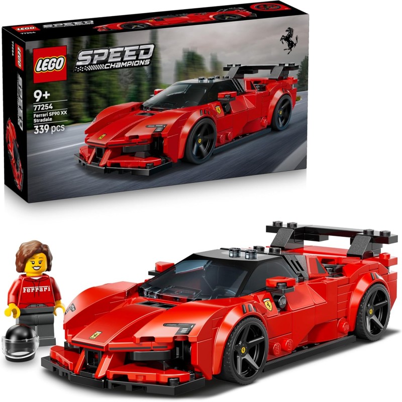 LEGO 77254 Speed Champions Ferrari SF90 XX Auto Sportiva Stradale - Macchina Giocattolo con Minifigure da Collezione