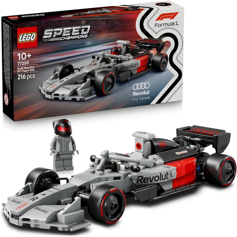 LEGO 77259 Speed Champions Auto da Corsa Audi Revolut F1 Team R26 Giocattolo - Kit Modellismo con Minifigure del Pilota da Coll
