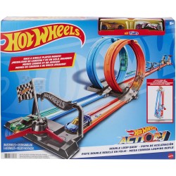Hot-Wheels Pista Playset Sfida a Doppio Giro Mortale, con 2 Macchinine, Giocattolo per Bambini 4 + Anni, GFH85