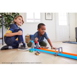 Hot-Wheels Pista Playset Sfida a Doppio Giro Mortale, con 2 Macchinine, Giocattolo per Bambini 4 + Anni, GFH85