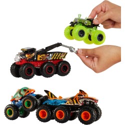 Hot Wheels HWN86 Monster Trucks – Grandi Tir, camion die-cast 1:64 con 6 ruote (Un modello a sorpresa tra stili assortiti), può