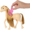 Mattel - Barbie - HXJ36 Pony Tornado, cavallo con lunga criniera da acconciare e pettinare e accessori, ispirato alla serie Net