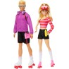 Mattel - Barbie HXK90 - Barbie e Ken sui Pattini a Rotelle, set Fashionistas da collezione 65° Anniversario con 2 bambole e 6 a