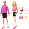 Mattel - Barbie HXK90 - Barbie e Ken sui Pattini a Rotelle, set Fashionistas da collezione 65° Anniversario con 2 bambole e 6 a