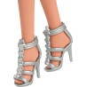 Mattel - Barbie HYT92 - Bambola Fashionistas n. 234, con capelli marroni, abito viola a bolle con paillettes e gonna satinata,