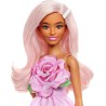 Mattel - Barbie HYY94 - Bambola Fashionistas n. 238, con capelli rosa pastello, abito con corpetto con rosa, fermaglio con perl